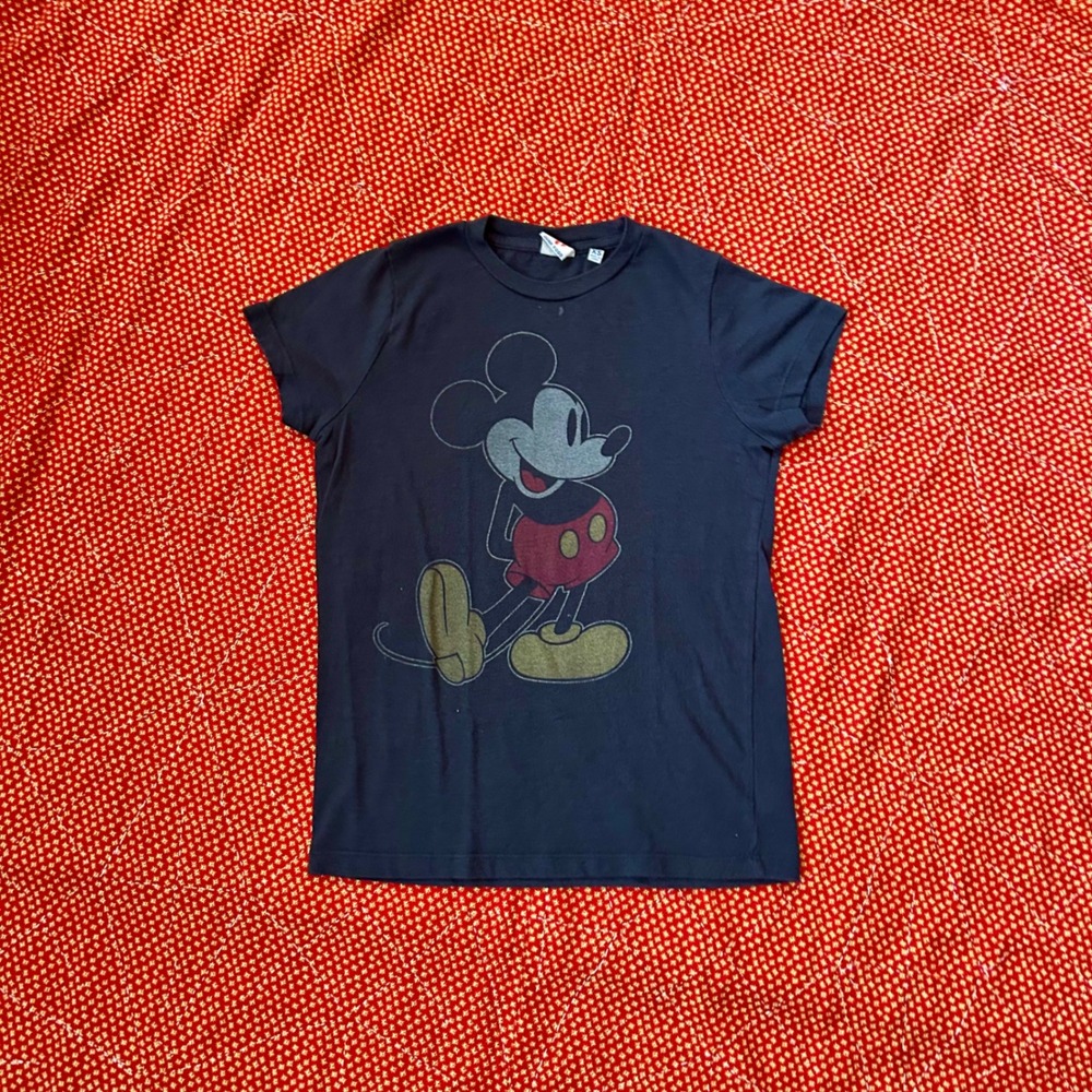 Vintage 2000s Junk Food Mickey Mouse Graphic T-Shirt Black XS Disney